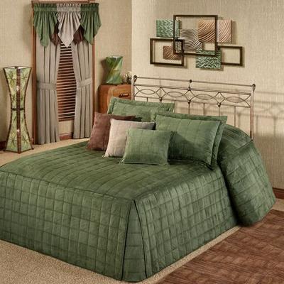 Touch of Class "Camden Grande Fitted Bedspread Deep Sage, California King 24"" Drop, Deep Sage"