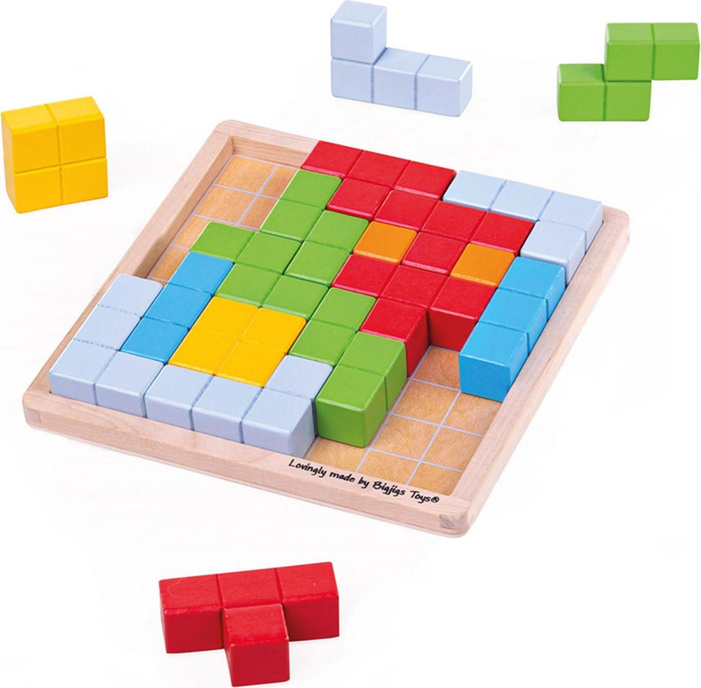 Bigjigs Logisch spel Kleurrijk Tetris-puzzel
