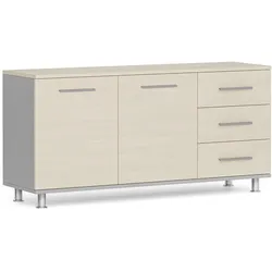 Schrank zum Tisch PRIMO, rechts, grau / Birke