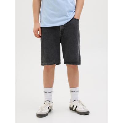 Shorts JACK & JONES JUNIOR "JJITONY relaxed fit mit mittlerer Bundhöhe", Jungen, Gr. 152, N-Gr, schwarz (schwarz denim), Web, Obermaterial: 100% Baumwolle, unifarben, relaxed fit knielang, Hosen Shorts, unifarben, modisch, relaxed fit, Web