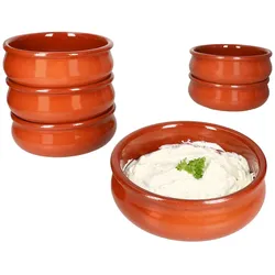 6x BERLIN Cazuela Schale bauchig Ø18,5cm Tonware Gr.L mediterran Tapas Antipasti