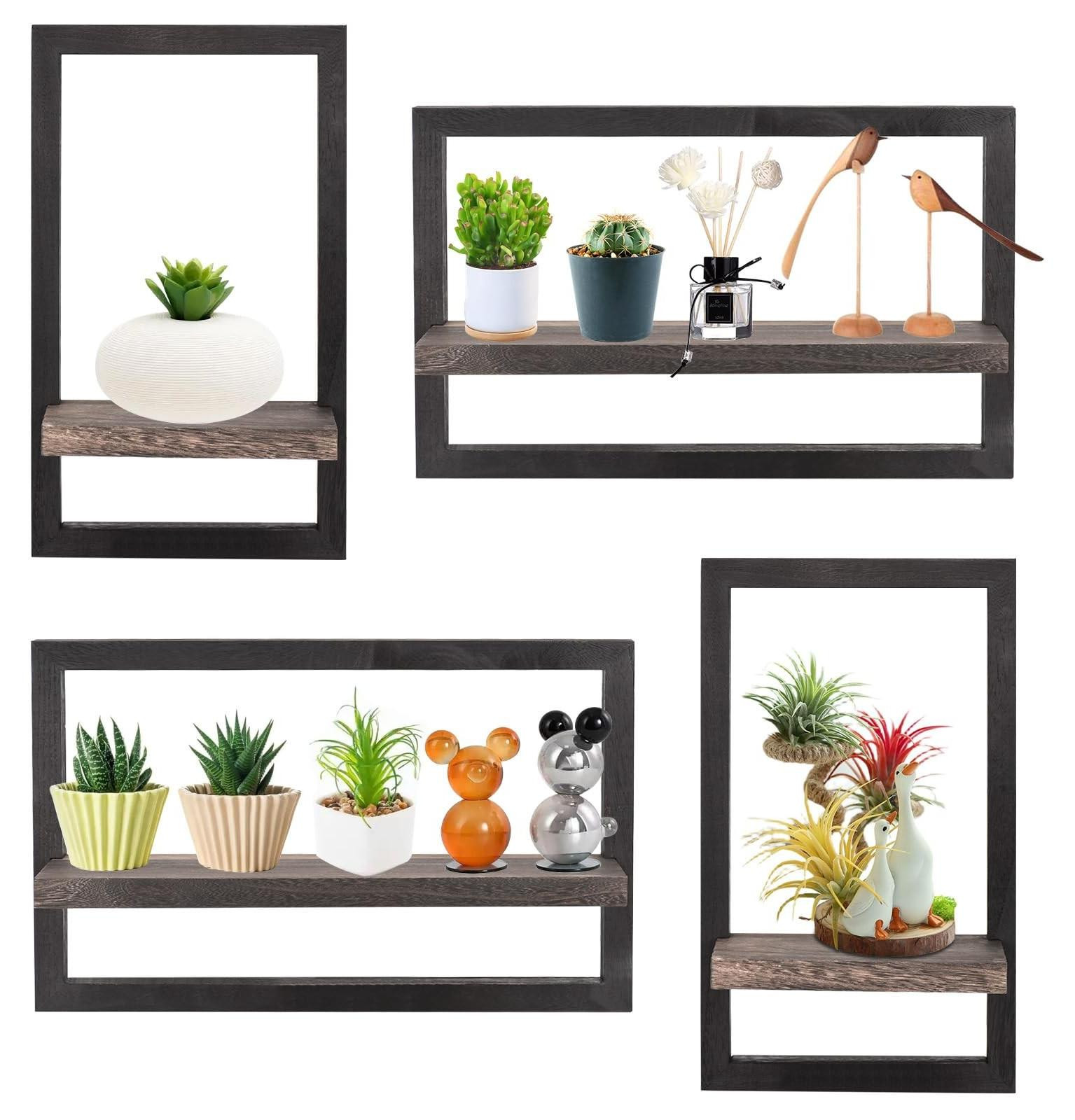 Set van 4 houten wandplanken voor decoratie
