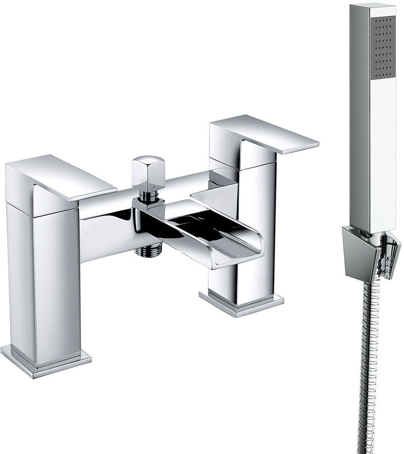Belfry Bathroom Kulick 2 Handle Deck Bath Shower Mixer Bath Filler with Diverter Chrome 8cm