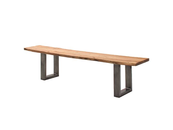 Banc en bois massif 200cm Marron/Acacia brun Forme en U Métal vintage