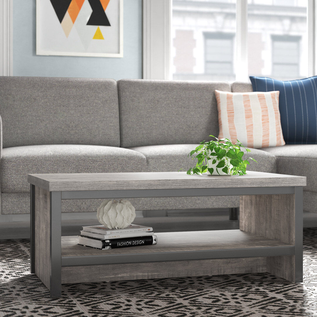 Trent Austin Design Mission Creek Sled Coffee Table with Storage Gray 35.8cm H X 86cm W X 48cm D