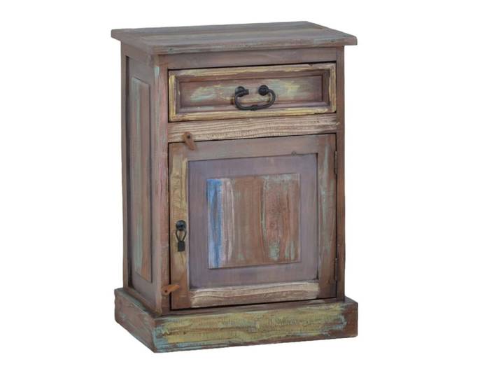 Nachttisch Cancun Massivholz Pinie Shabby Chic Mexiko Möbel Mexikanisch
