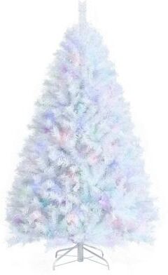 Costway 6 Feet Iridescent Tinsel Artificial Christmas Tree with 792 Branch Tips