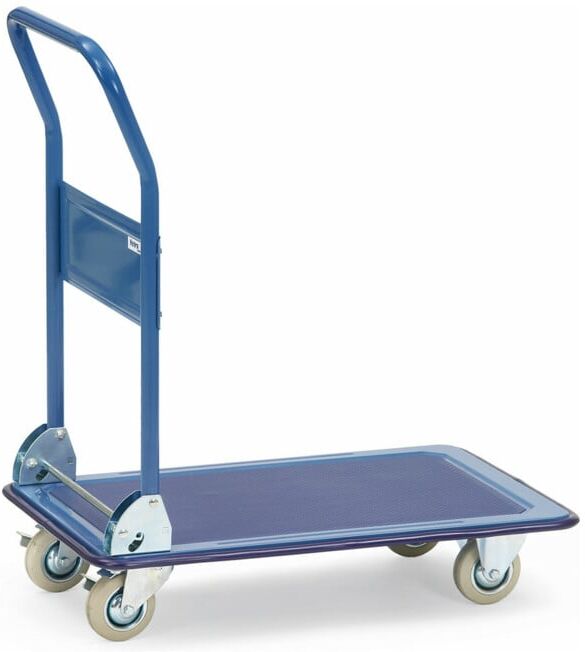 fetra Chariot tout acier 3101, capacité de charge 250kg pneus pleins, barre de poussée tubulaire rabattable (3101)