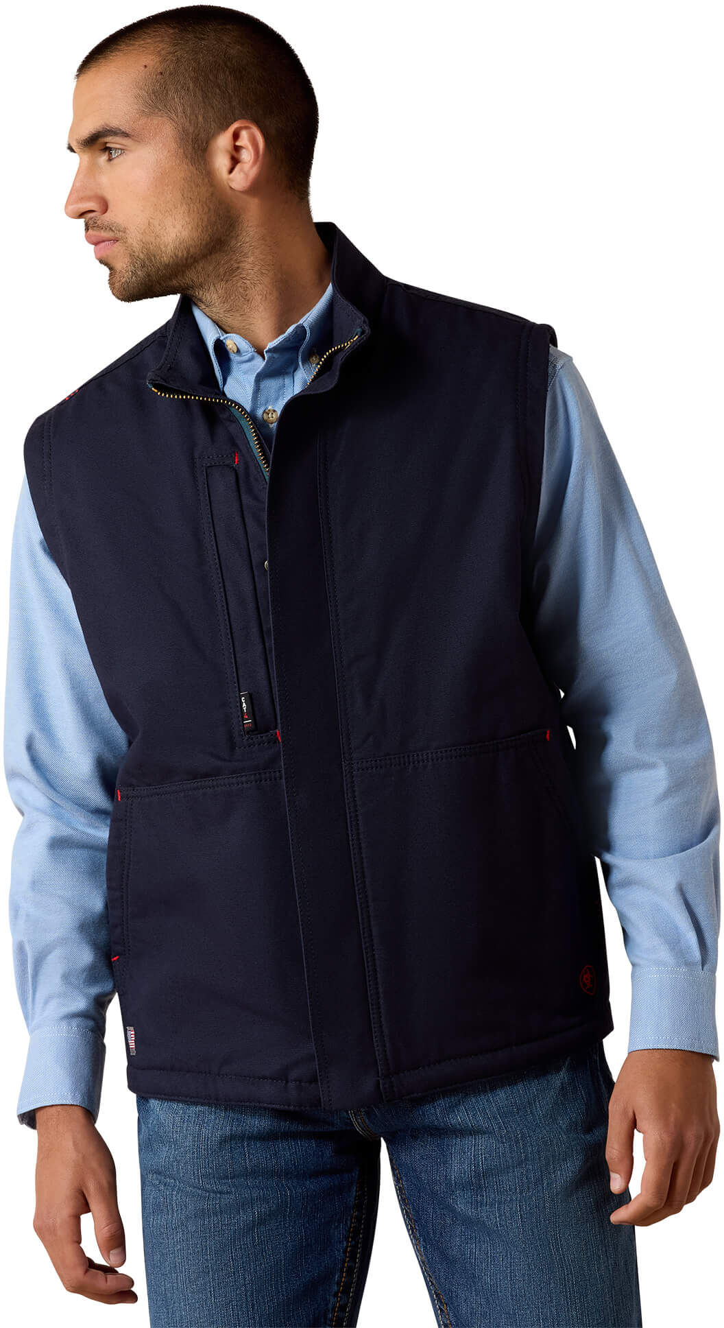 Men's Flame-Resistant Workhorse Insulated Vest in Navy, Size: 3XL by Ariat