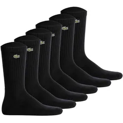 LACOSTE Unisex Socken, 6er Pack - Tennissocken, Baumwollmischung, einfarbig Schwarz / 35-38