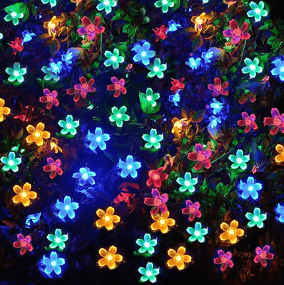 Inspire Curations Solar Cherry Blossom LED String Lights For Garden And Patio color Light 5m20leds