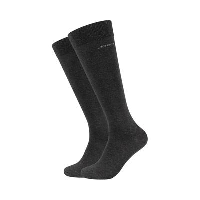 Kniestrümpfe JOOP "premium essentials", Herren, Gr. 35-38, grau (anthrazit melange), Baumwolle, Elasthan, Polyamid, elastisch, Socken Kniestrümpfe, mit handgekettelter Zehennaht