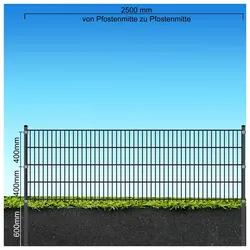 Fa-Bausysteme Doppelstabzaun Anthrazit  8-6-8 Plättchen 830 mm 50 m