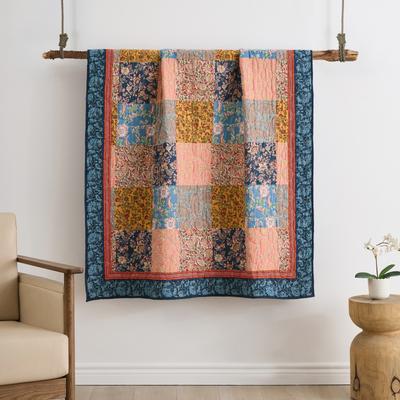 Greenland Home Fashions Tangier Cotton-Rich Quilted Patchwork Throw Blanket