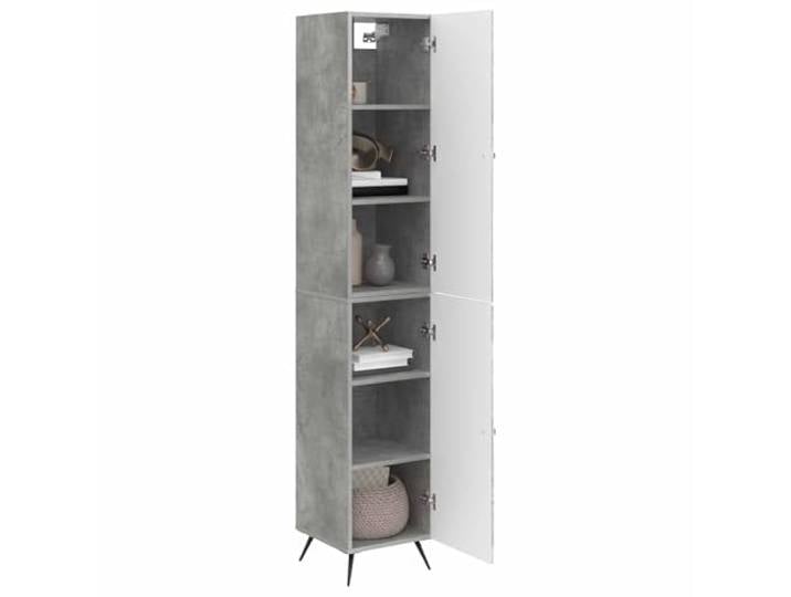 KTHLBRH Schrank-Set 2 Stück Grau Beton Holz Engineered Modulares Design, 4 Einlegeböden, 2 Türen, pflegeleicht, vielseitig einsetzbar