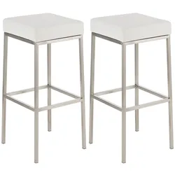 2er Set Barhocker Montreal 80 Kunstleder edelstahl