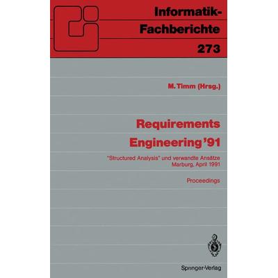 Requirements Engineering ’91, Taschenbuch von , Springer Berlin, 978-3-540-54025-0