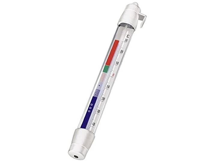 Xavax Analoges Thermometer (zum Aufhängen im Kühlschrank, Gefrierschrank, Tiefkühltruhe, Weinkühlschrank, Minibar, min. -40 Grad, MAX! +30 Grad, Stift) weiß