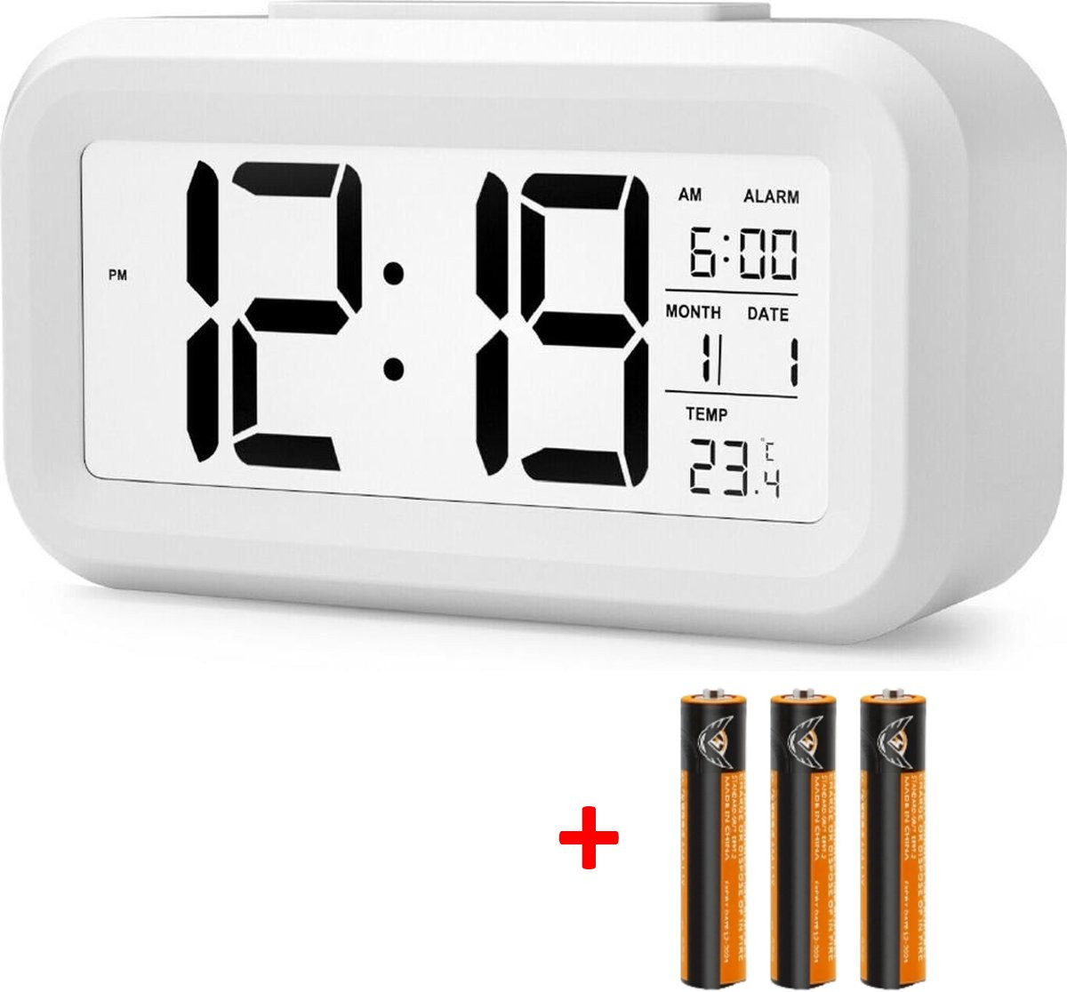 BSTNL Digitale Wekker met Snooze Functie - Wit