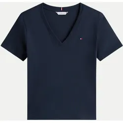 T-Shirt mit V-Ausschnitt Blau M