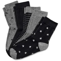 Tchibo - 5 Paar Socken - Damen - Gr. 35-38 - silber