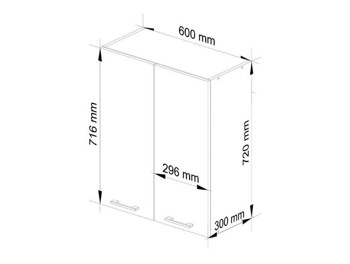 Raumhirsch Furniture Hängeschrank - Praktische Aufbewahrung - Wandschrank Modernes Design, 60 cm, höhenverstellbar, Soft-Close, matt weiß