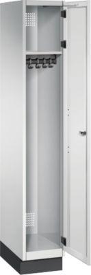 C+P Spind Cambio, 1 Abteil, mit Sockel, B 300 x T 525 x H 1980 mm, lichtgrau