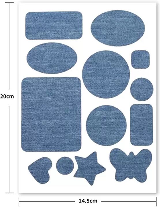 INF Denim Knie-/Ellenbogen-Reparaturflicken - Aufbügelflicken für Kleidung, Jeans (5er-Pack) Blau