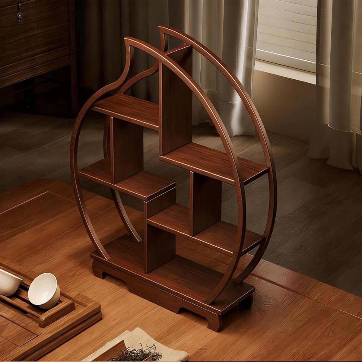 Houten Display Stand met drie lagen voor als theetafel plank of opslag organizer