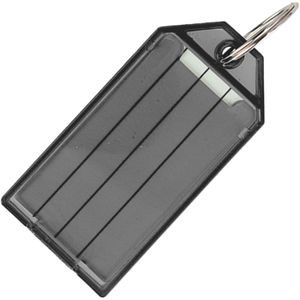Böttcher-AG Schlüsselanhänger mit Ring, beschriftbar, mit Etiketten, schwarz, 10 Stück