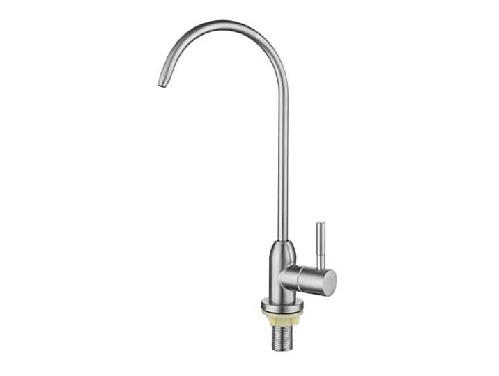 SWENEEN 360° Küchenarmatur Aus Gebürstetem Edelstahl Für Umkehrosmoseanlagen, Einzelauslauf, Kompatibel Mit Osmose-Wasserfiltern Und Stilvolles Design,