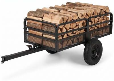 Costway 1540 LBS Capacity 17.6 Cu. Ft Heavy Duty Metal Dump Cart Trailer-Black