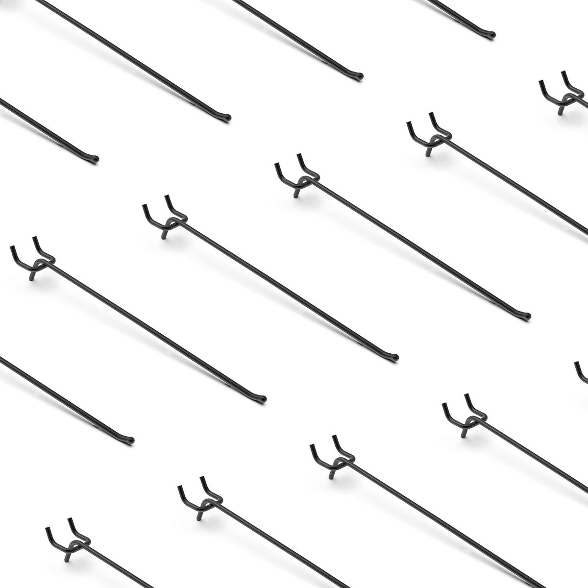 25x Zwarte Pegboard Haken 25 cm - Heavy Duty Ophanghaken voor 1/4 Inch Pegboard