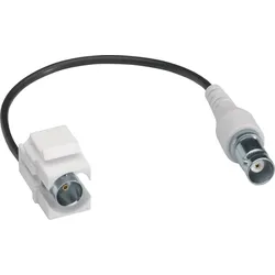 Hager GMKBNCWS Keystone Einsatz BNC Buchse-Buchse weiß, 0.2m, für Montagerahmen Keystone, hfr