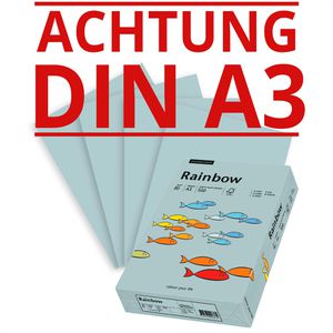 Papyrus Kopierpapier Rainbow 88042698, A3, 80g/qm, hellblau, 500 Blatt