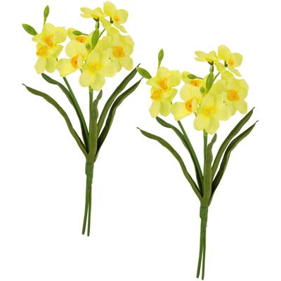 Kunstblume I.GE.A. "Narzissen", gelb, B:18cm H:38cm L:10cm, Polyester, Kunstpflanzen, Sträuße Blumenarrangements Deko Tischdeko Dekopflanze, 2er Set, gelb