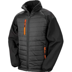 Result Genuine Recycled Herren Hybrid Jacke 'Black Compass' Softshell-Jacke R237X black/orange L