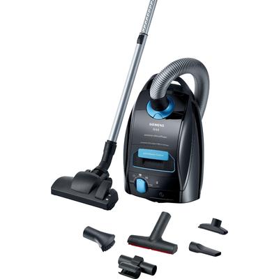 SIEMENS Bodenstaubsauger "Q5 extreme silencePower VSQ5X500, ideal für Allergiker, Hygiene-Filter", schwarz, B:30,7cm H:24cm T:46,5cm, Bodenstaubsauger, Starke Saugleistung, XXL-Polsterdüse, langes Kabel, schwarz