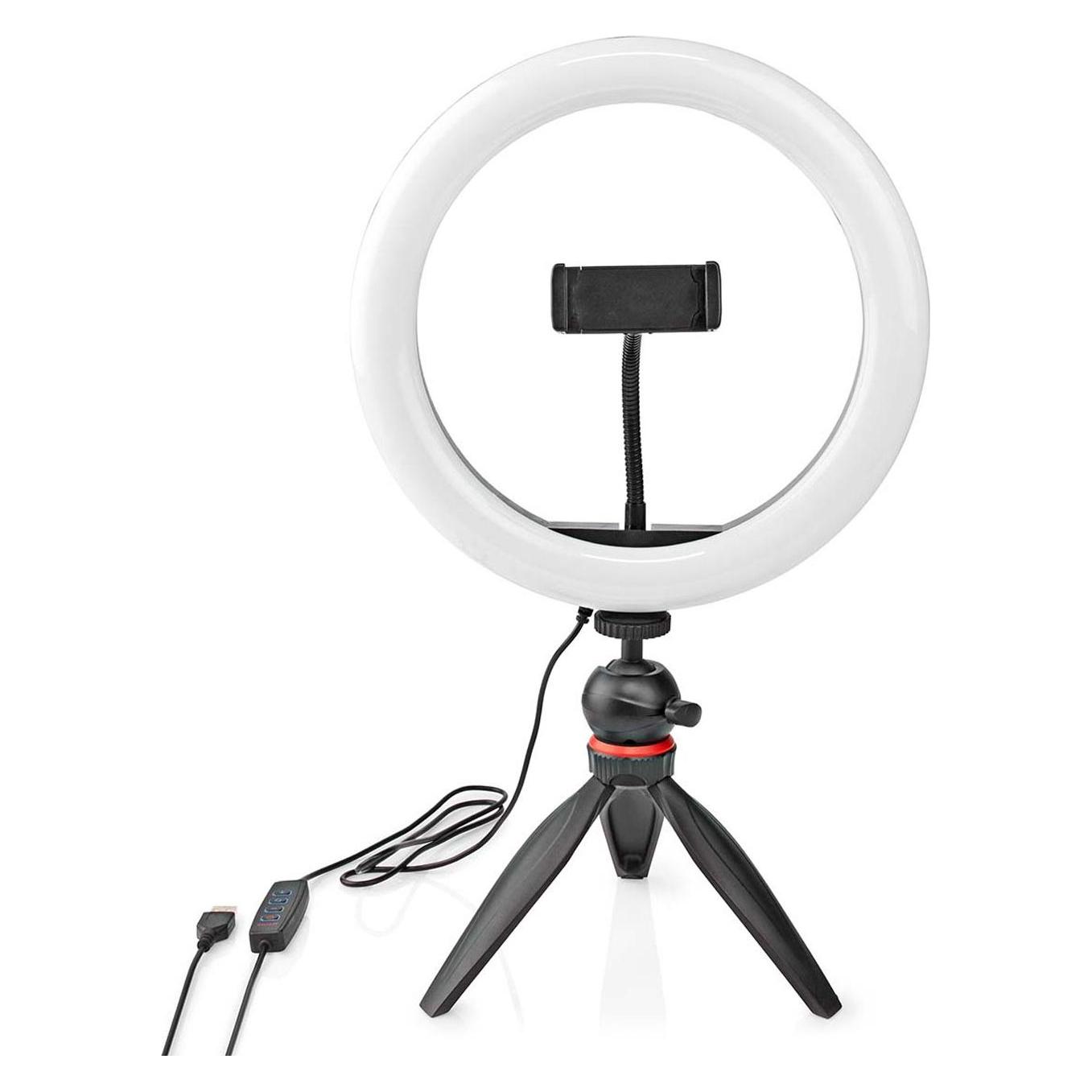 Nedis Ringlicht | 10 inch | 120 LED's | 2700 - 6700 K | Stativ | Schwarz (RLSTND100BK)