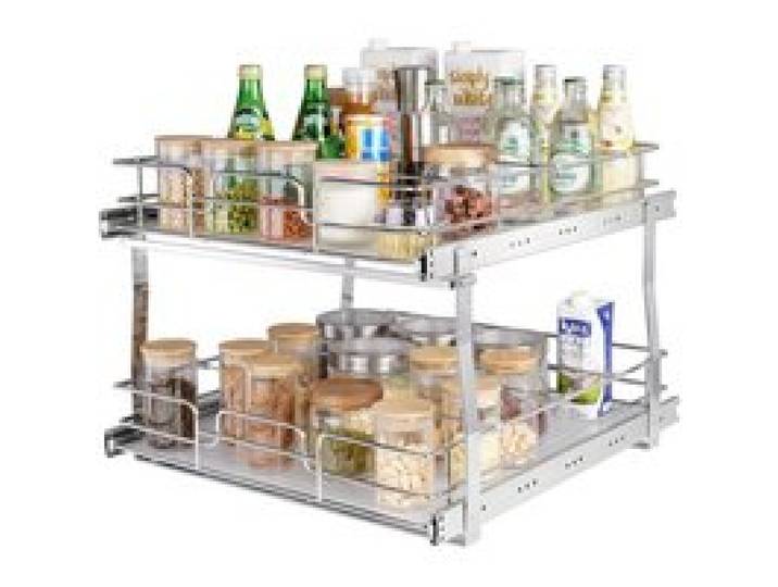 VEVOR ausziehbares Gewürzregal (508x539x383 mm) Spülschrankregal Küchenschrank, Schiebeschublade Waschbecken Gewürzregal Schrank Organizer Unterschrankregal 538x569x483 mm (Einbaumaße)