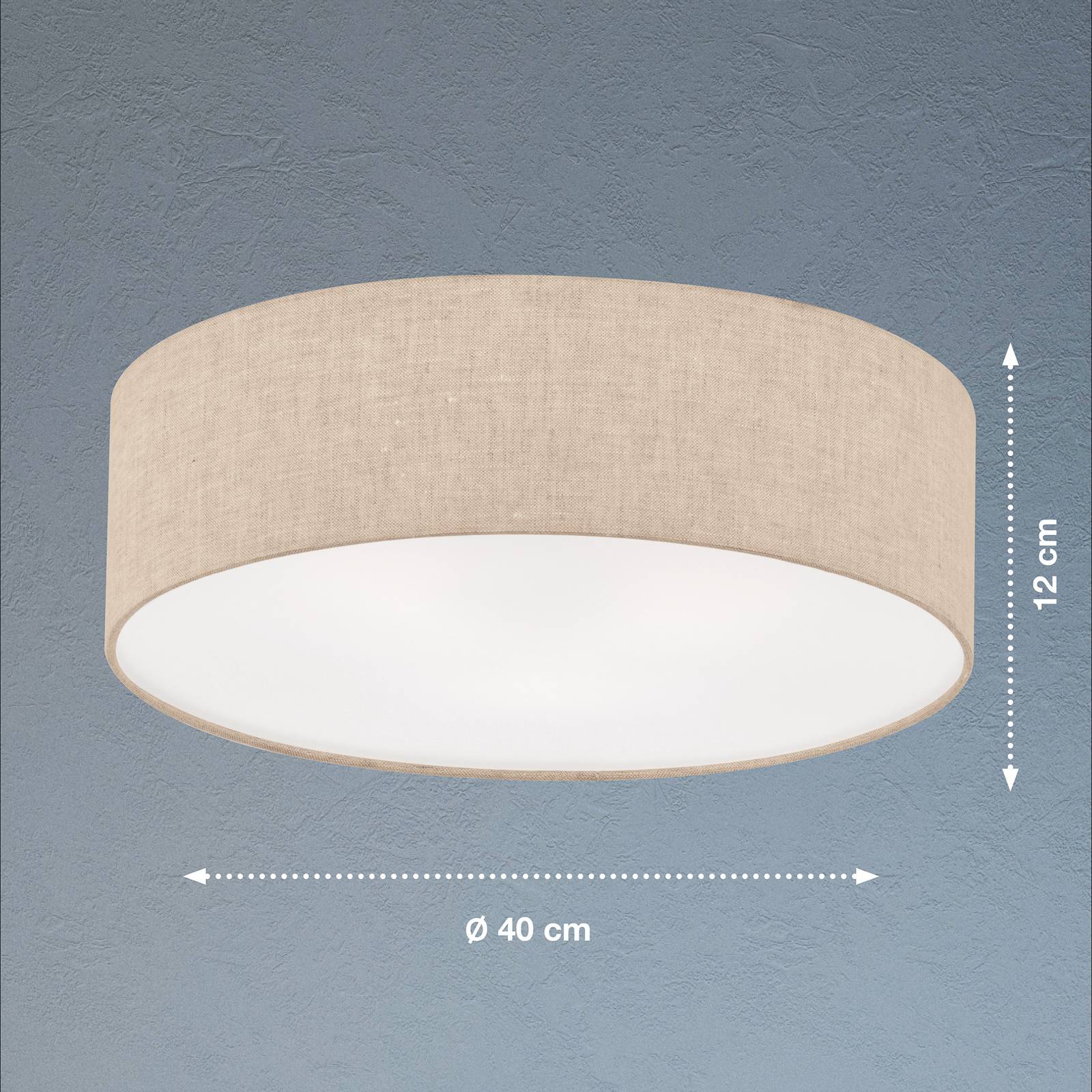 FISCHER & HONSEL Deckenlampe Thor, dimmbar, creme / amber, für Wohn- / Esszimmer, Textil / Stoff / Seide, Modern, Deckenlampe
