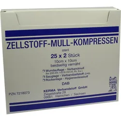 Zellstoff Mullkompressen 10cmx10cm Steril 50 ST