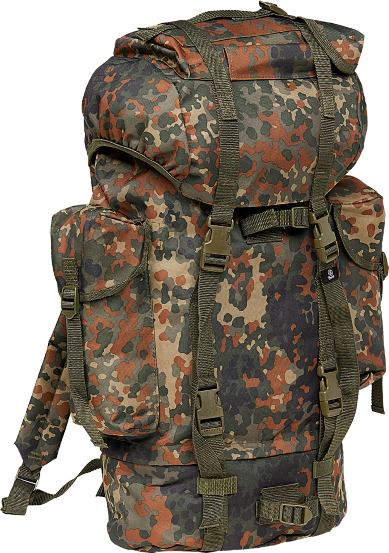 Rucksack BRANDIT "Brandit Accessoires Nylon Military Backpack", Gr. onesize, grün (flecktarn), Polyester, Rucksäcke Rucksack