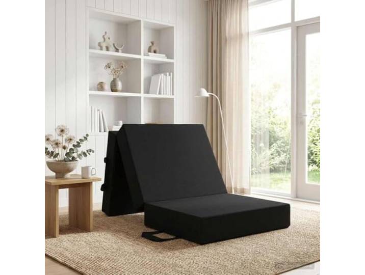 KTHLBRH Klappsofa Bett 75 x 63 x 45 cm Schwarz Polyester Polyesterbezug, Schaumstoffpolsterung, verstellbarer Mechanismus, Reißverschluss, platzsparend