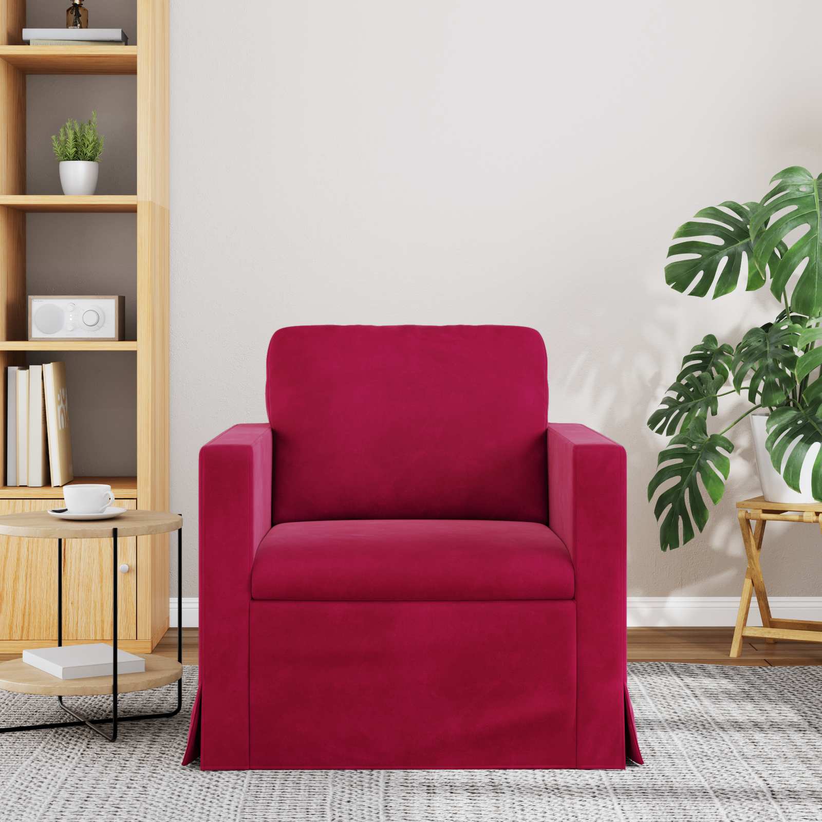 vidaXL Canapé Bordeaux 78 x 78 x 80 cm Velours