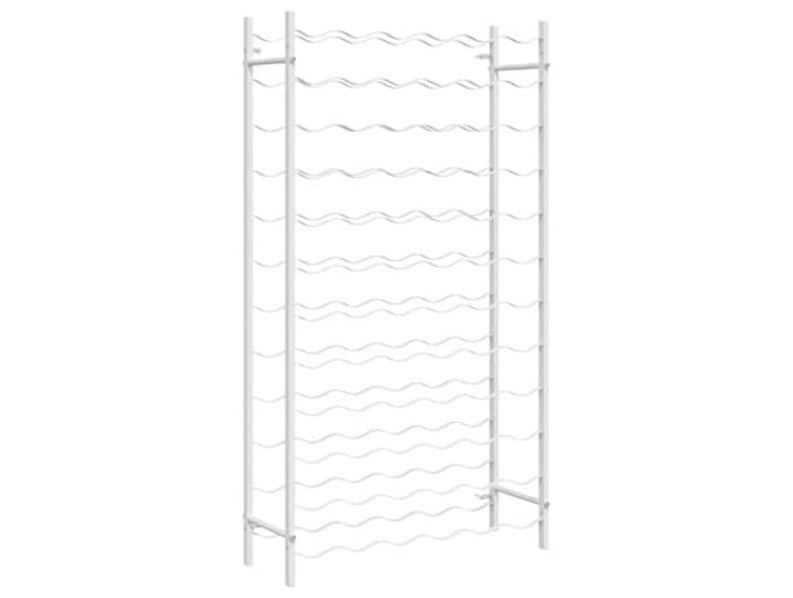 Weiß Metall Weinständer 72 Flaschen, Flaschenregal 12 Ebenen, 6 Flaschen pro Ebene, Metall, korrosionsbeständig, glatte Oberfläche, Wandmontage
