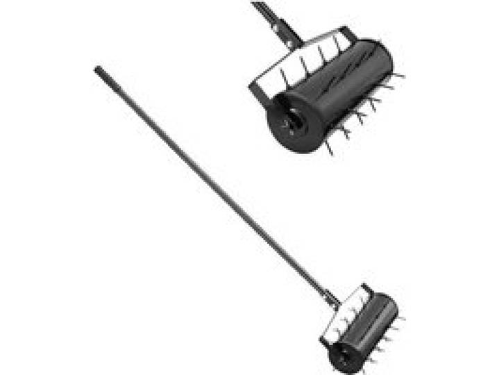 VEVOR Aerifizierer, 435x235x1560mm, Hand Vertikutierer, Rasenbelüfter mit abnehmbarem Griff und 27 Eisenspikes, Rasenlüfter für verdichtete Böden und Rasenflächen im Garten, Terrasse, Hof, Schwarz
