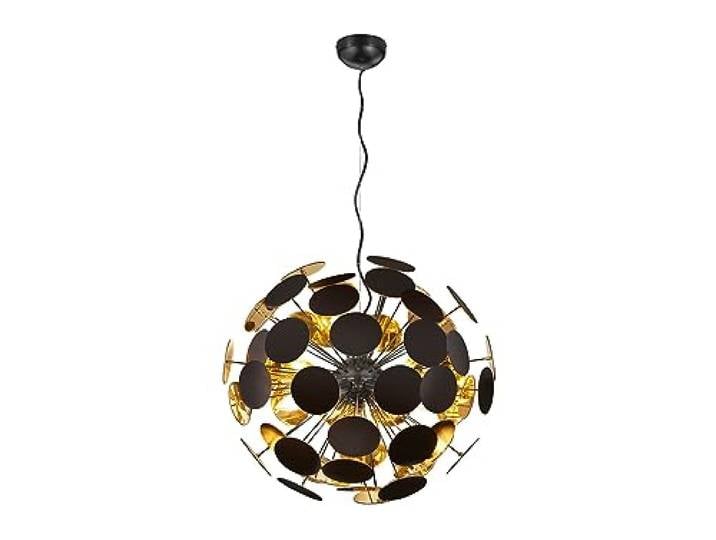 Trio Leuchten Suspension Discalgo 309900632 en métal/plastique noir mat/doré\, 6 ampoules E14\, 54 x 54 x 150 cm
