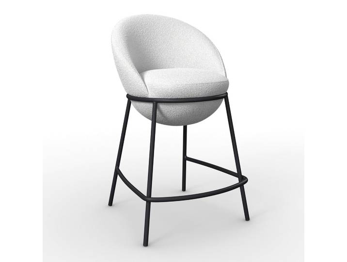 Barhocker Zoa Creme Struktur Gepolstert
