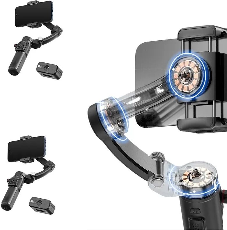 INF Stabilisateur de cardan à 3 axes AI portable pour smartphones - Anti-tremblement professionnel, suivi du visage